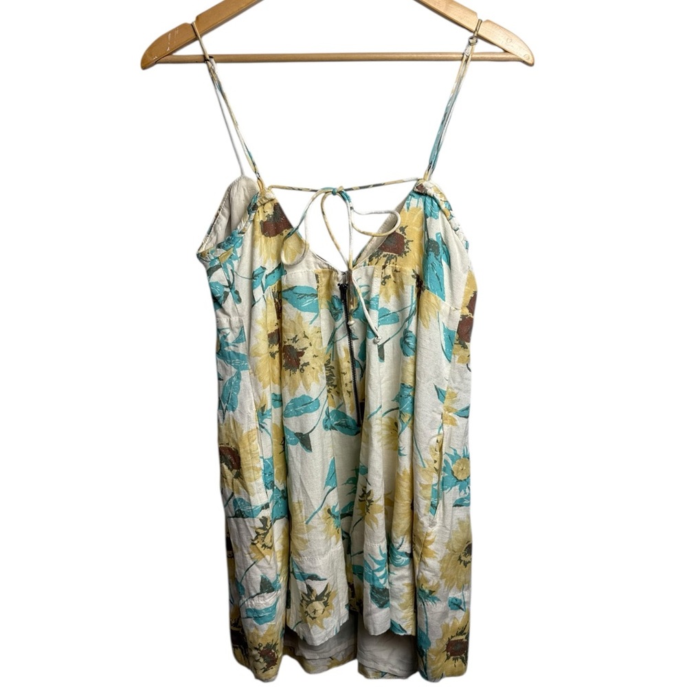 Free People Altura Printed Mini Dress NWT Large Sunflower Combo - Picture 4 of 5